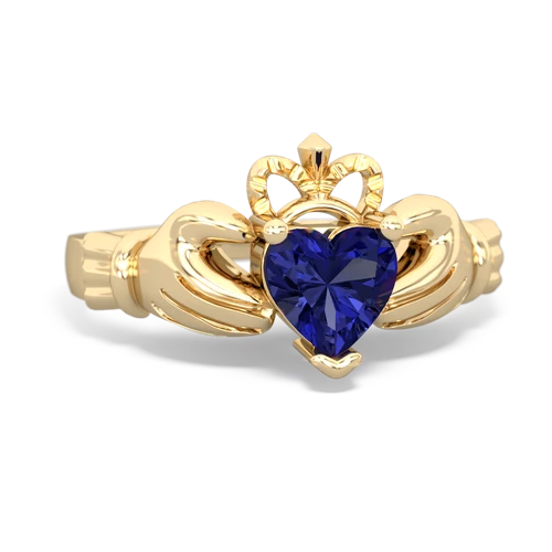 lab sapphire claddagh ring