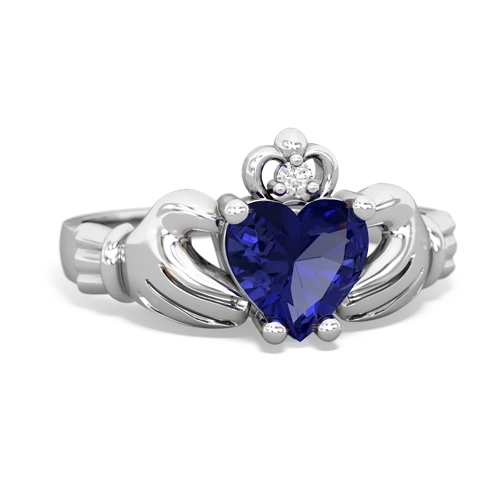 lab sapphire claddagh ring