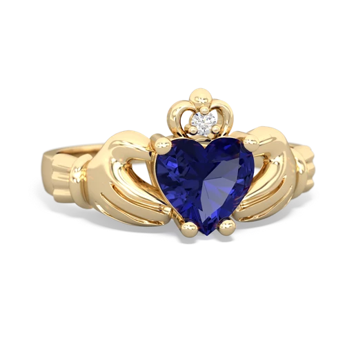 lab sapphire claddagh ring