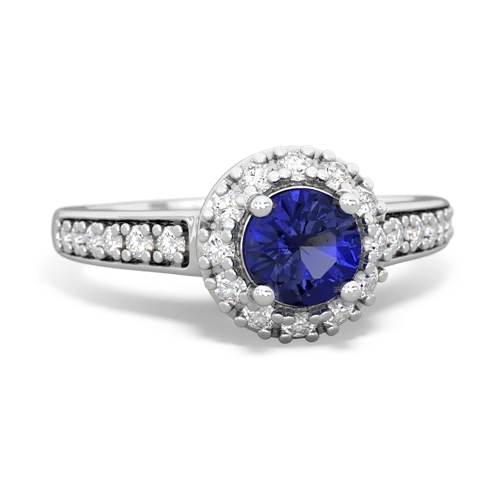 Lab Sapphire Diamond Halo Lab Created Sapphire ring Ring