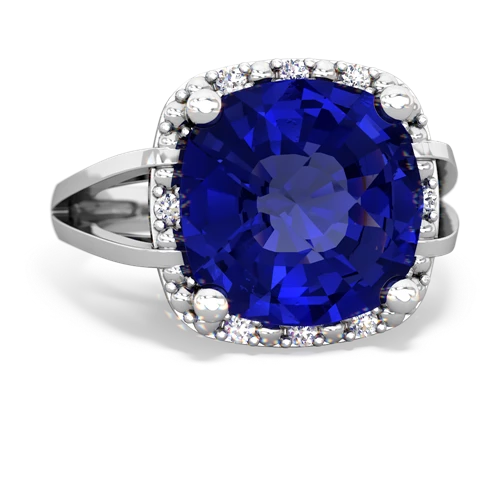 Lab Sapphire Halo Cocktail Lab Created Sapphire ring Ring