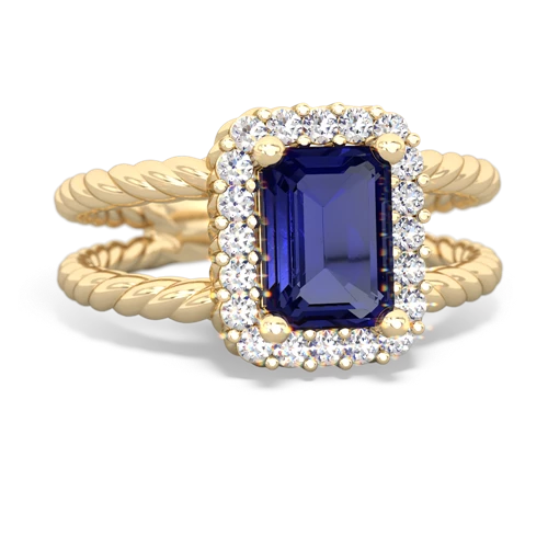 Lab Sapphire Rope Split Band Lab Created Sapphire ring Ring
