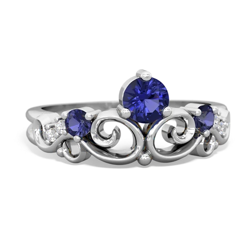 lab sapphire crown keepsake ring