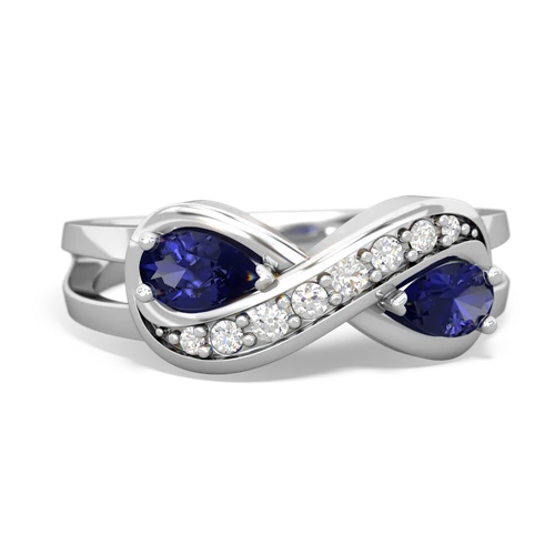 Lab Sapphire Diamond Infinity Lab Created Sapphire ring Ring
