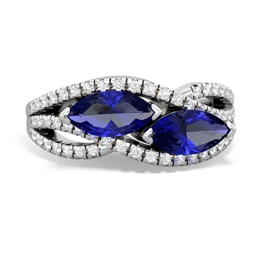 Lab Sapphire Diamond Rivers Lab Created Sapphire ring Ring