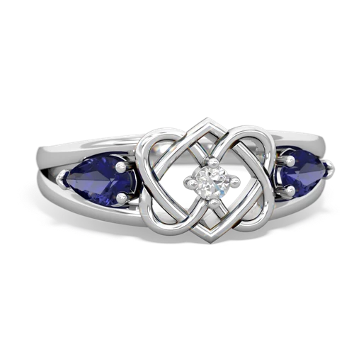 Lab Sapphire Hearts Intertwined Lab Created Sapphire ring Ring