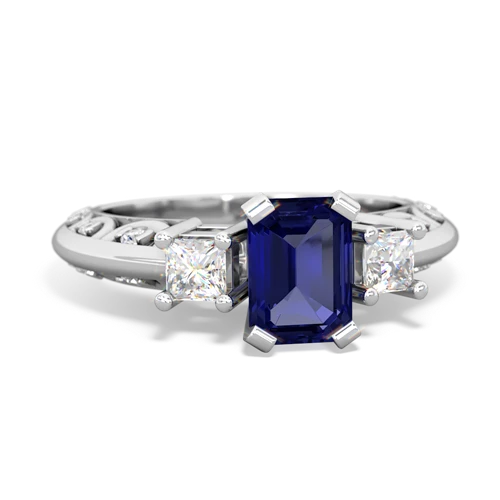 lab sapphire engagement ring