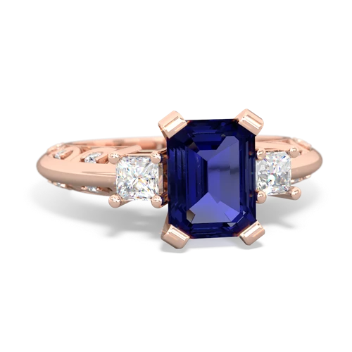 lab sapphire engagement ring