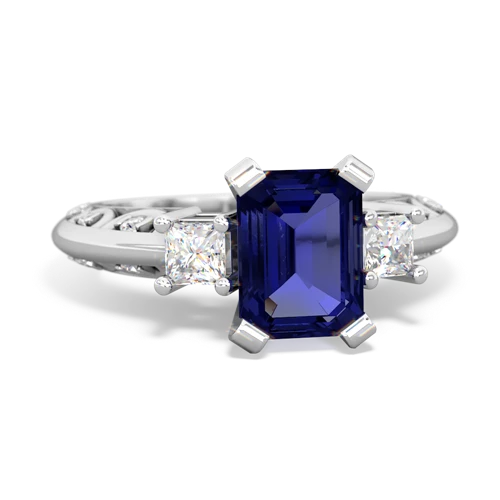 lab sapphire engagement ring