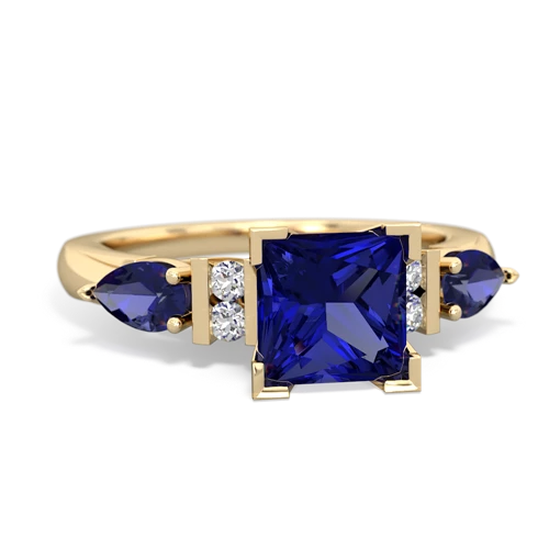 Lab Sapphire Lab Created Sapphire with  and  Engagement ring Ring