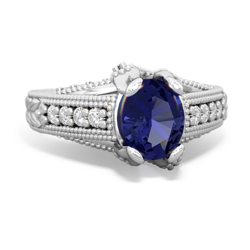 lab sapphire engagement ring