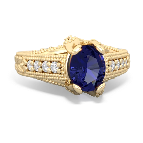 lab sapphire engagement ring