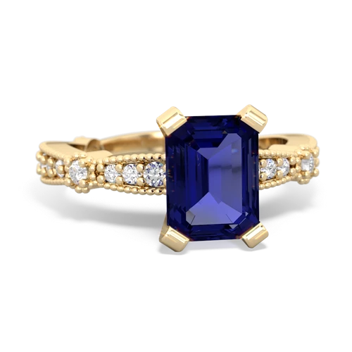 lab sapphire engagement ring