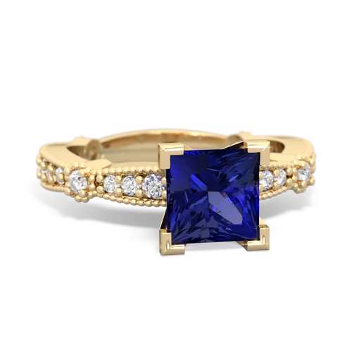 lab sapphire engagement ring