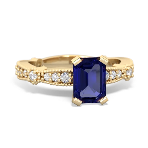 lab sapphire engagement ring