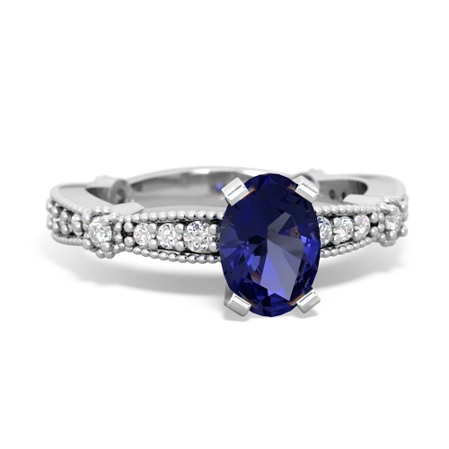 lab sapphire engagement ring
