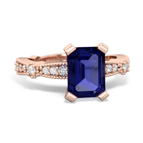 lab sapphire engagement ring