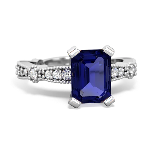 lab sapphire engagement ring