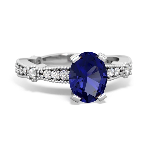 lab sapphire engagement ring