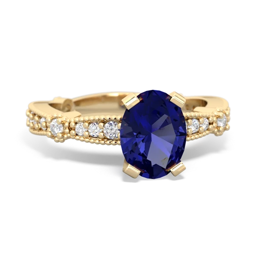 lab sapphire engagement ring