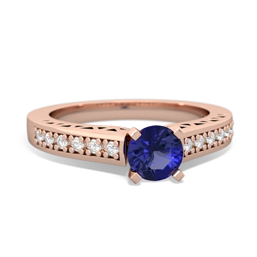 lab sapphire engagement ring