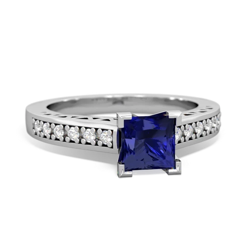 lab sapphire engagement ring