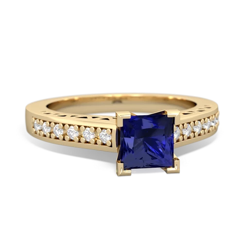 lab sapphire engagement ring