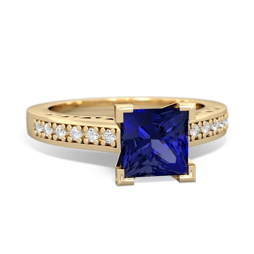 lab sapphire engagement ring