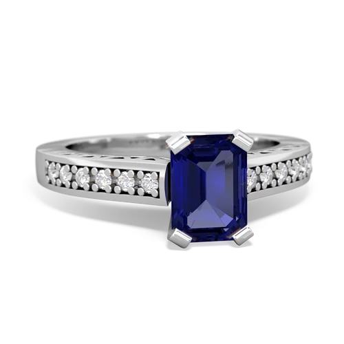 lab sapphire engagement ring