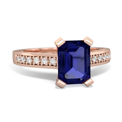 lab sapphire engagement ring