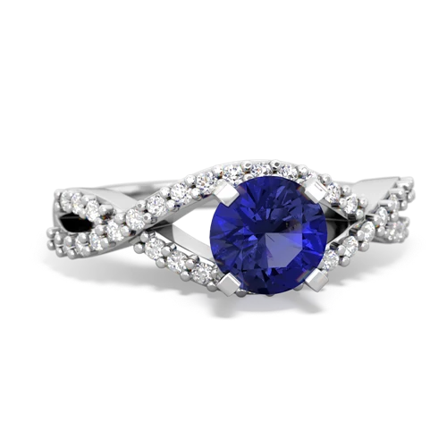 Lab Sapphire Diamond Twist Lab Created Sapphire ring Ring