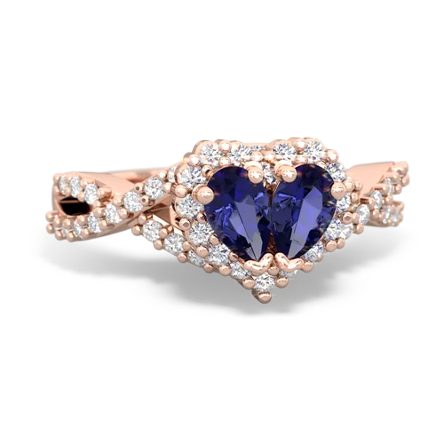 Lab Sapphire Diamond Twist Lab Created Sapphire ring Ring
