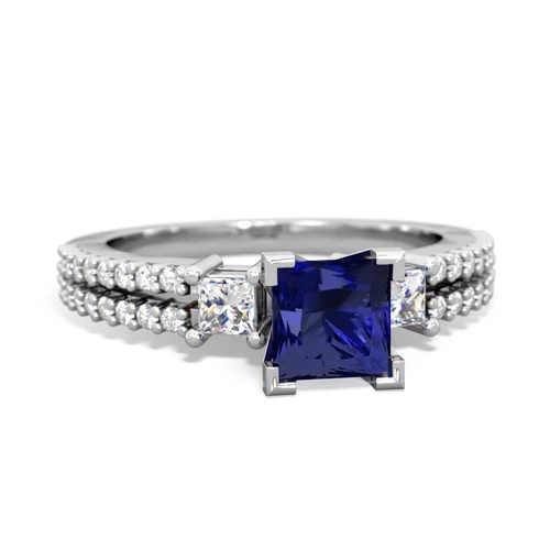 lab sapphire engagement ring