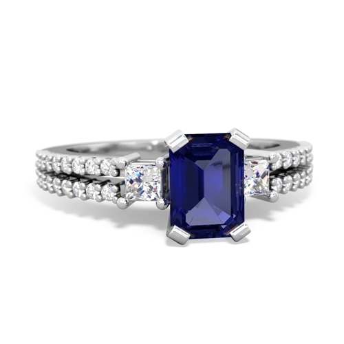 lab sapphire engagement ring