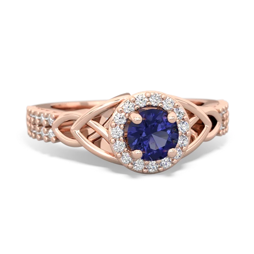 Lab Sapphire Celtic Knot Halo Lab Created Sapphire ring Ring