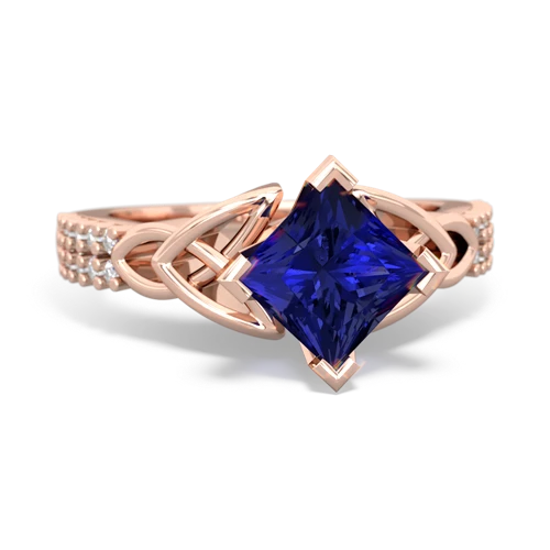 Lab Sapphire Celtic Knot Engagement Lab Created Sapphire ring Ring