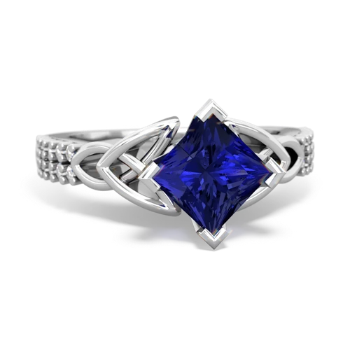 lab sapphire engagement ring