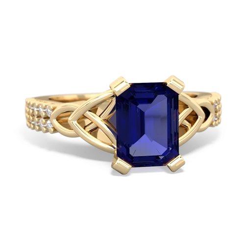 lab sapphire engagement ring