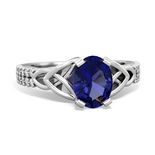 lab sapphire engagement ring