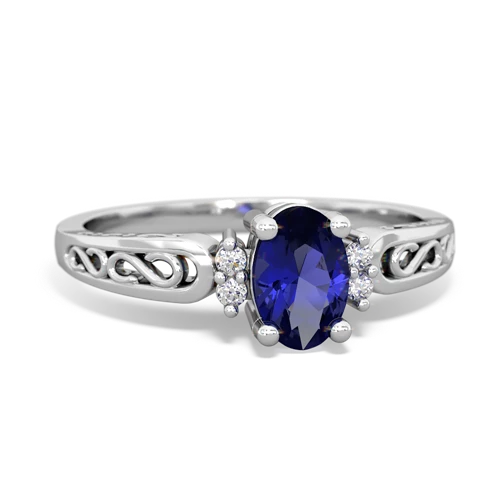 Lab Sapphire filligree Scroll Lab Created Sapphire ring Ring