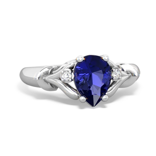 lab sapphire filligree ring