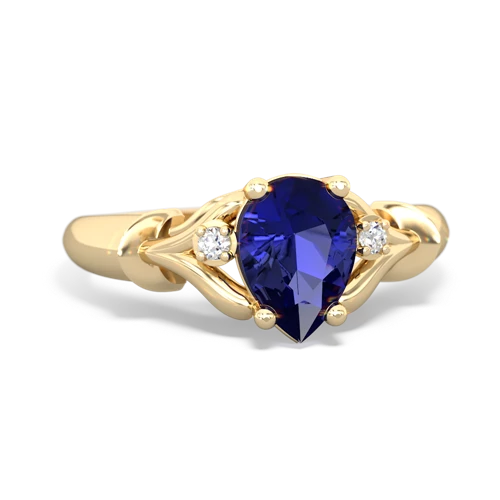 lab sapphire filligree ring