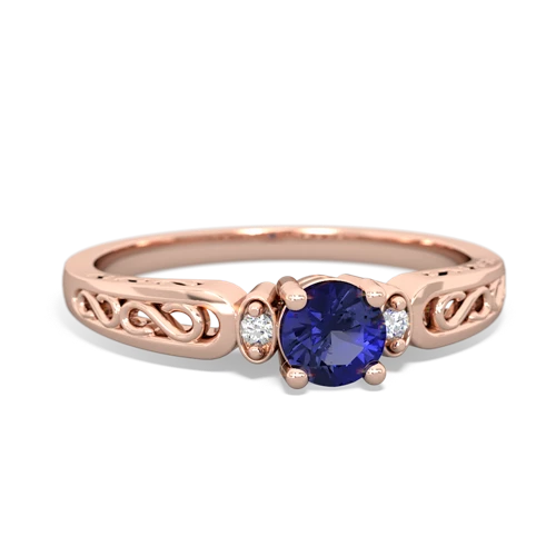 lab sapphire filligree ring