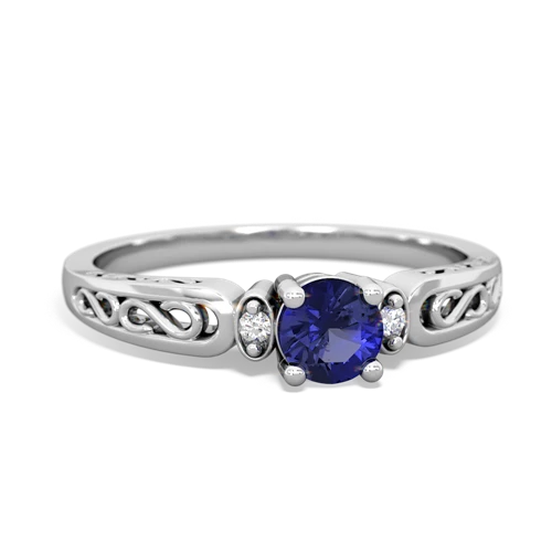 lab sapphire filligree ring