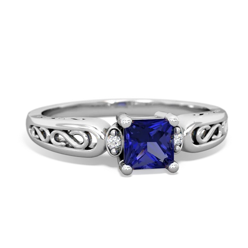 Lab Sapphire filligree Scroll Lab Created Sapphire ring Ring