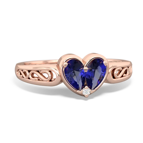 lab sapphire filligree ring