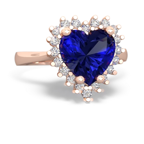 lab sapphire halo ring