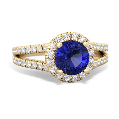 lab sapphire halo pave ring