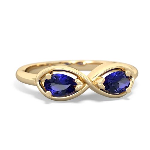 lab sapphire infinity ring