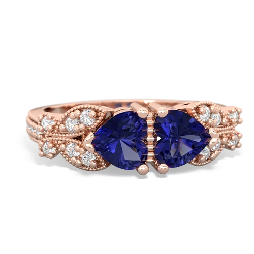 Lab Sapphire Diamond Butterflies Lab Created Sapphire ring Ring